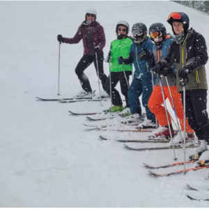 Petite pause sur une piste rouge